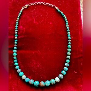 Jay King Turquoise Sterling Necklace Adjustable 18.5" 20.75" Blue Green